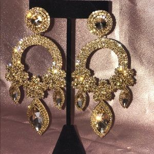 Honey Topaz crystal Chandelier Earrings